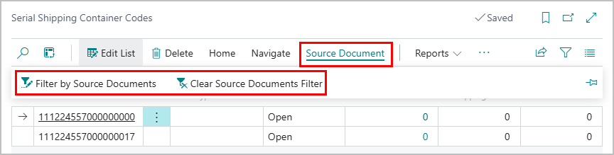 SSCC Filter by source document